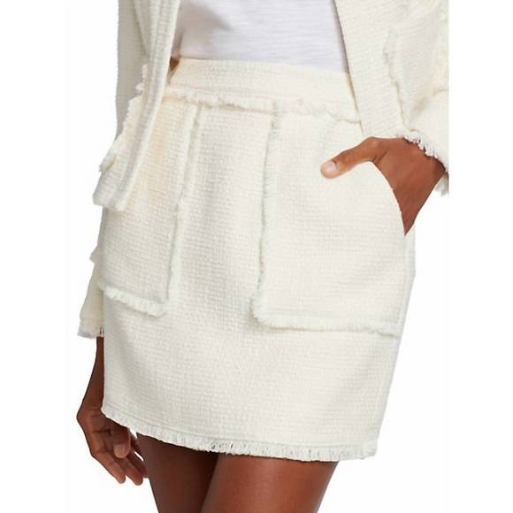 NEW CINQ A SEPT gardenia jacie skirt in white